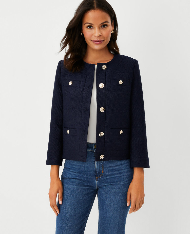 Navy tweed jacket best sale