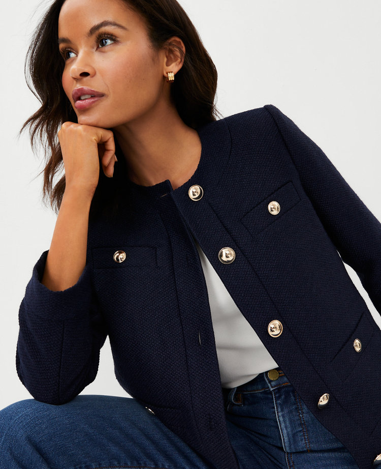 Tweed jacket outlet cropped