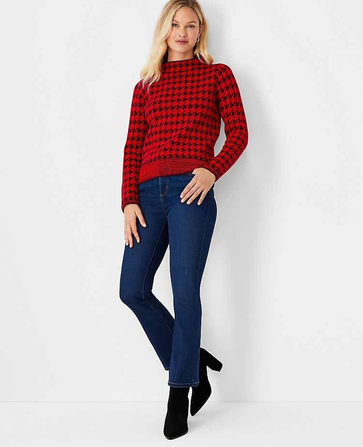 Petite Stitchy Houndstooth Sweater