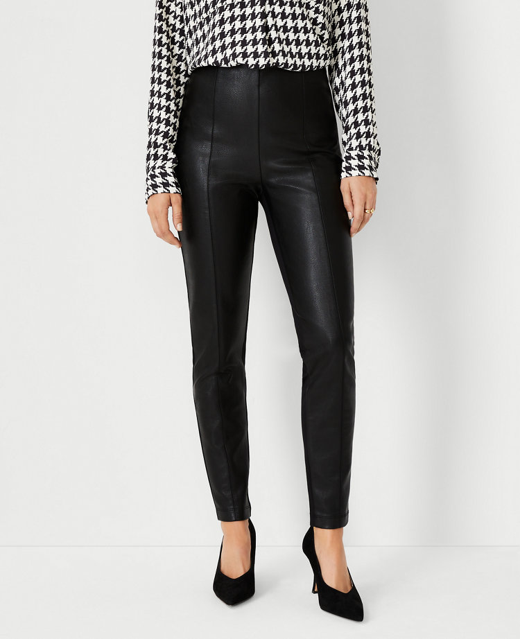 Petite Faux Leather Trousers