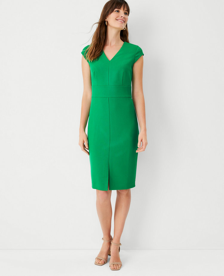 Cap Sleeve VNeck Sheath Dress