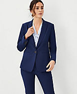 The Long One Button Blazer in Bi-Stretch carousel Product Image 1