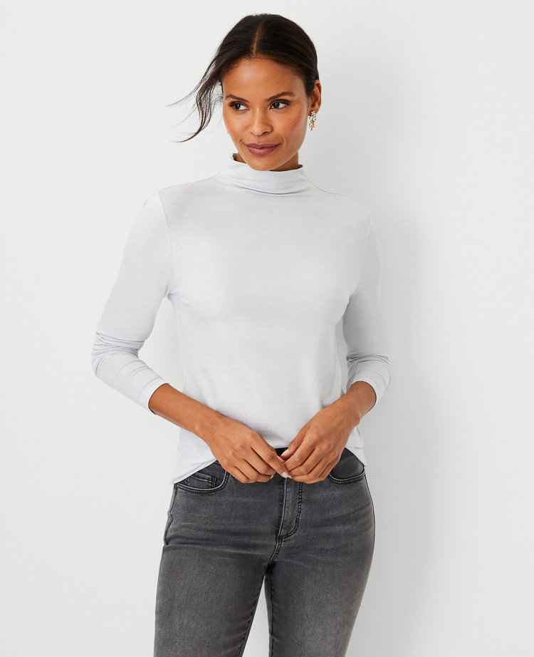 Shimmer Turtleneck Top