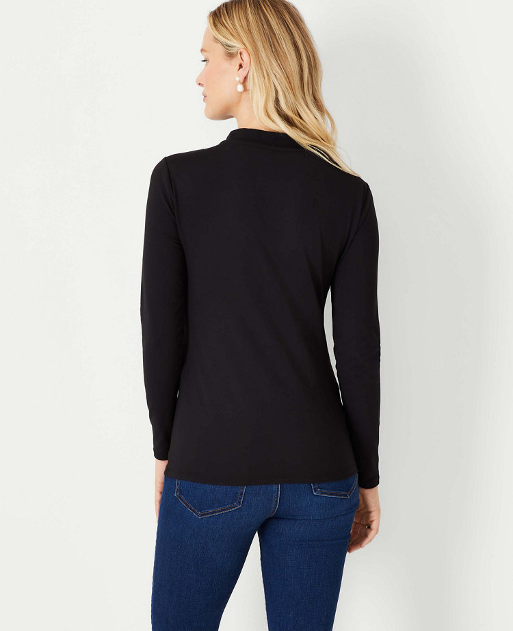 draped mock neck top
