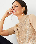 Petite Sequin Front Sweater Tee carousel Product Image 1