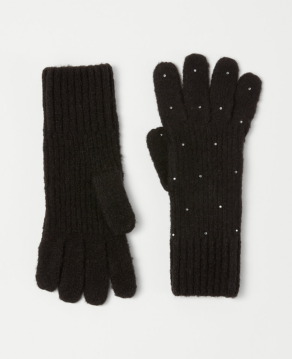 Rhinestone Embellished Gloves