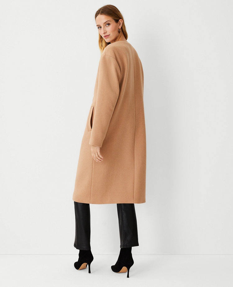 Petite collarless cheap coat