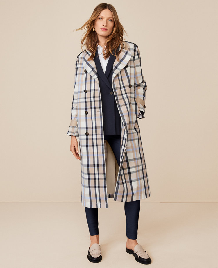 Plaid trench coats best sale