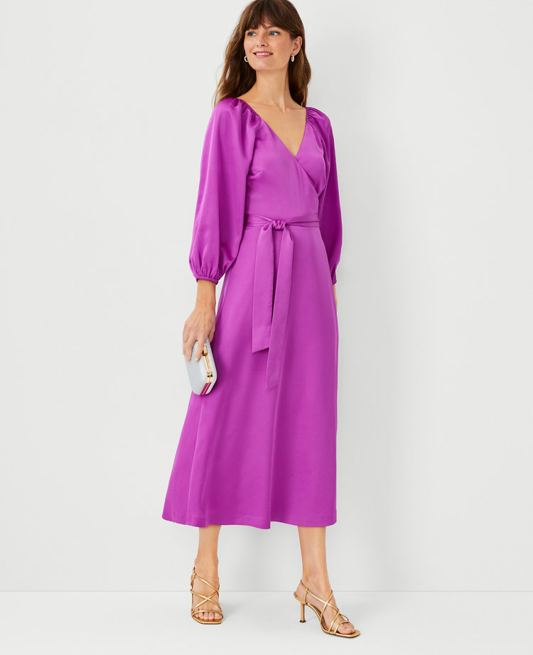 Satin Wrap Dress