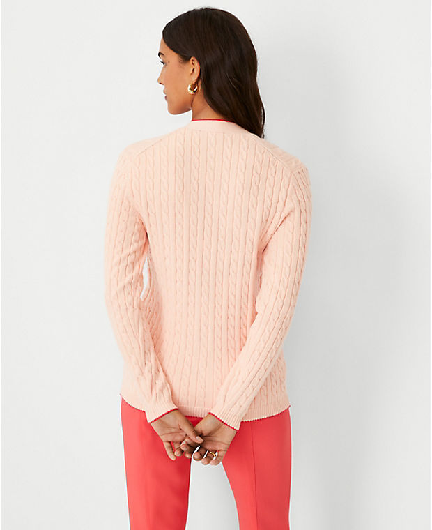 Tipped Cable Boyfriend Cardigan