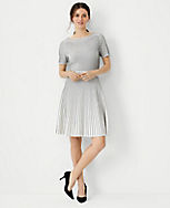Stripe Ribbed Flare Sweater Dress carousel Product Image 1