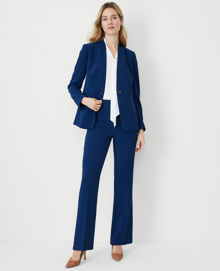 The Petite Flare Trouser Pant in Double Crepe