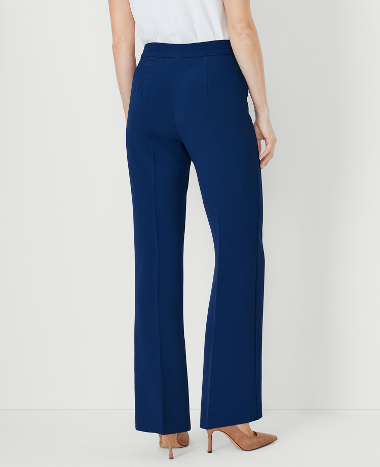 Navy side zip store trousers