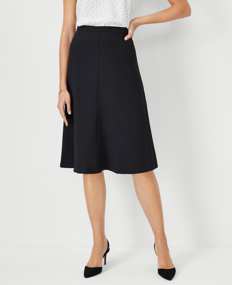 Ann Taylor The Flare Skirt Fluid Crepe Women's