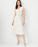 The Belted V-Neck Midi Dress in Fluid Crepe carousel Product Image 1