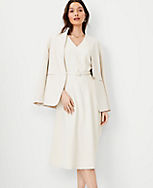 The Belted V-Neck Midi Dress in Fluid Crepe carousel Product Image 3
