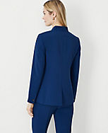 The Long Collarless Blazer in Fluid Crepe carousel Product Image 2