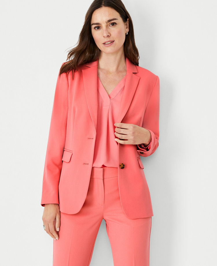 Ann Taylor - Every outfit has a hero. For @kattanita, it's that perfect pink  blazer. (Even tossed over your shoulders, it totally saves the day.)  #OutfitHero Shop This Look