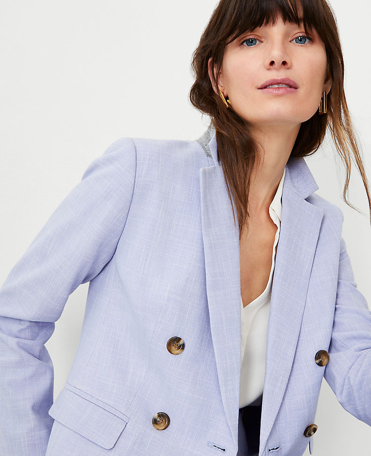 The Double Breasted Blazer in Cross Weave