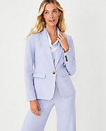 The Notched One Button Blazer in Cross Weave carousel Product Image 1