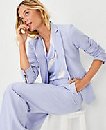 The Notched One Button Blazer in Cross Weave carousel Product Image 3