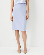 The High Waist Seamed Pencil Skirt in Cross Weave carousel Product Image 1