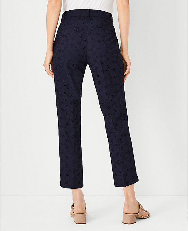 The Cotton Crop Pant in Eyelet