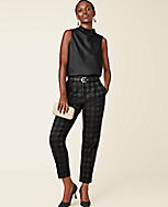 The Belted High Waist Taper Pant in Houndstooth carousel Product Image 5