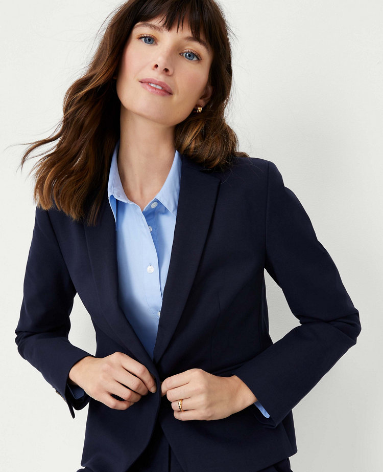 The One Button Blazer in Stretch Cotton