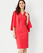 The Seamed V-Neck Sheath Dress in Stretch Cotton carousel Product Image 3