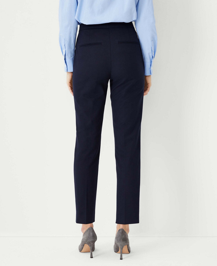 The Pintucked Easy Straight Ankle Pant in Crepe