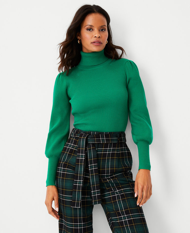 Turtleneck Balloon Sleeve Sweater