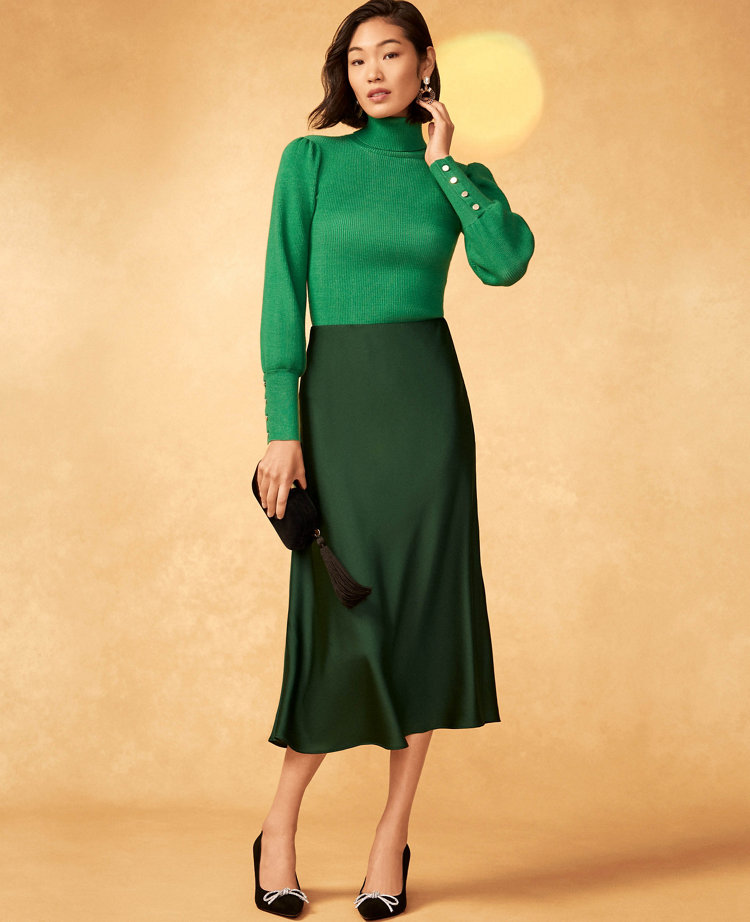 Trendy Turtleneck Balloon Sleeve Pullover Fisherman Cable Knit Sweater