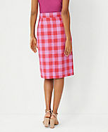 Plaid Button Front A-Line Skirt carousel Product Image 2