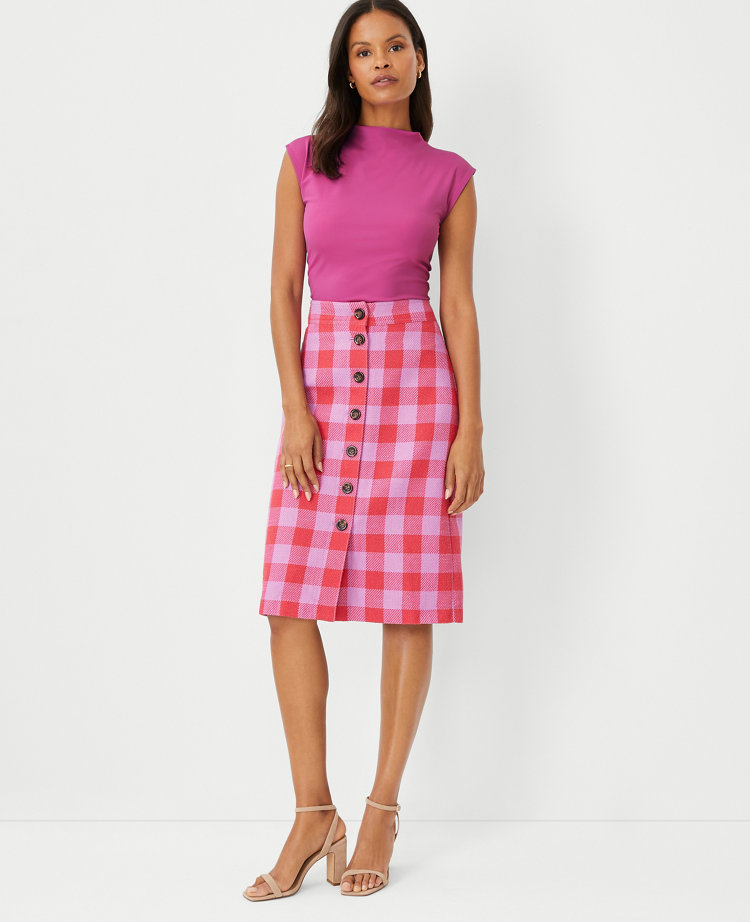 Button front 2025 a line skirt