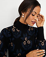 Floral Mock Neck Sweater Dress carousel Product Image 3