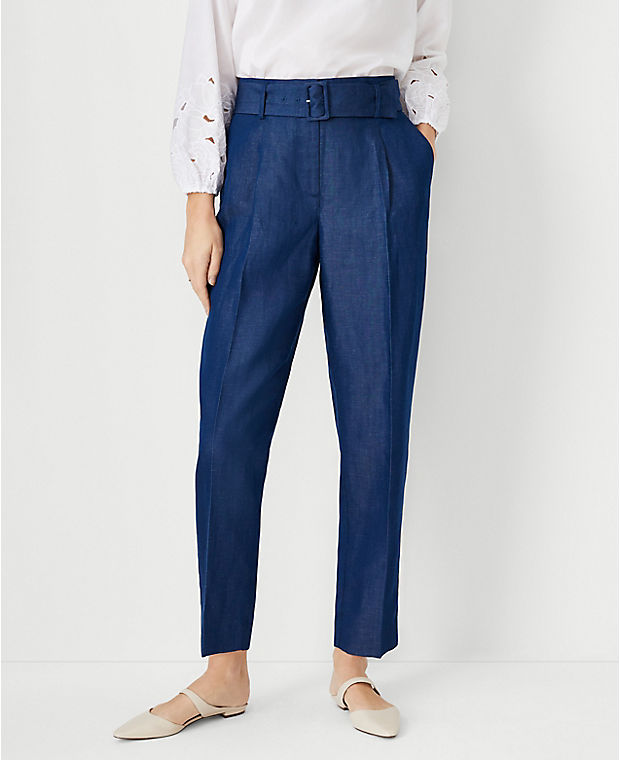 The Belted Taper Pant in Chambray