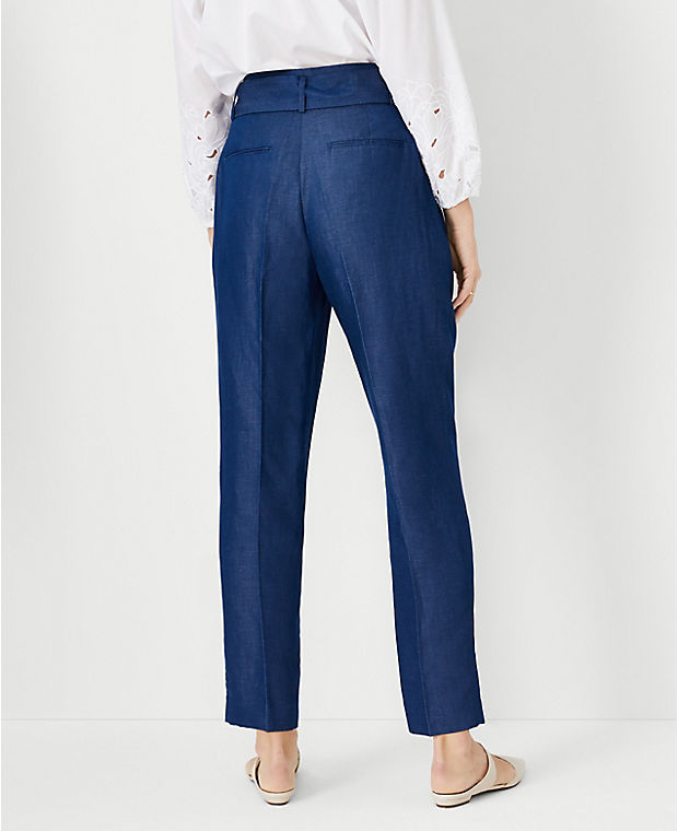 The Belted Taper Pant in Chambray