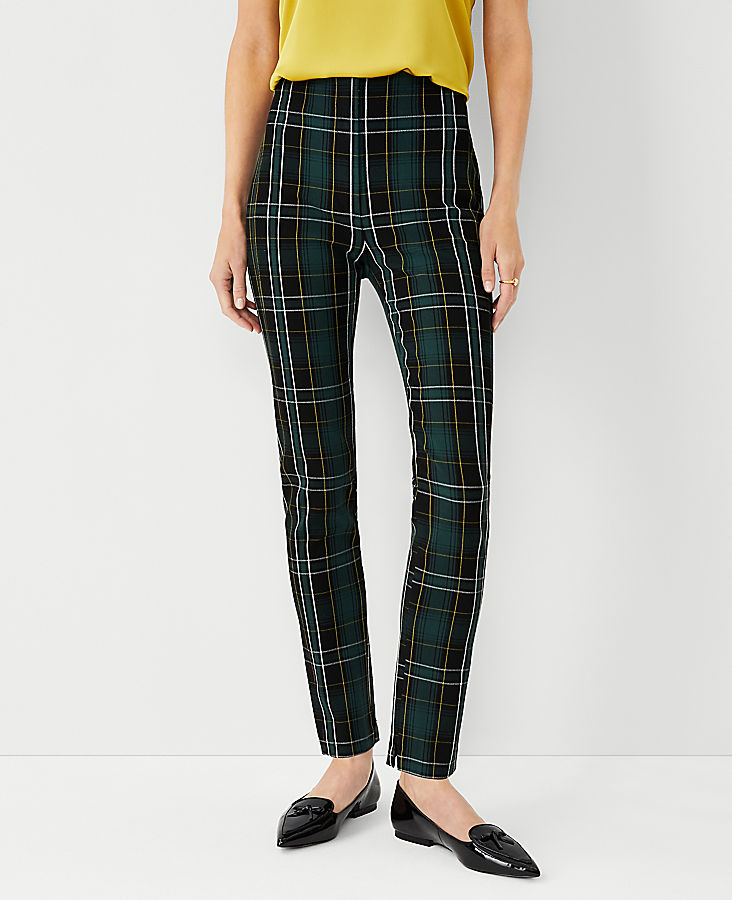 The Petite High Waist Audrey Pant in Plaid
