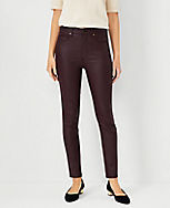 Curvy Sculpting Pocket High Rise Skinny Jeans in Burgundy Coated Denim carousel Product Image 1