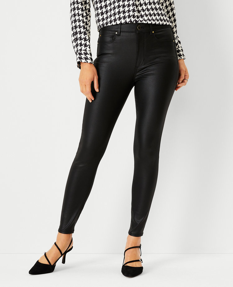 Women's High Rise Skinny Jeans in Black Coated