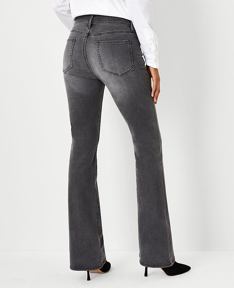 Petite Curvy Sculpting Pocket Mid Rise Boot Cut Jeans in Vintage Grey Wash