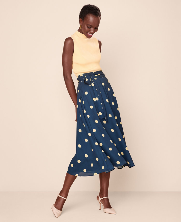 Polka dot skirt outlet blue