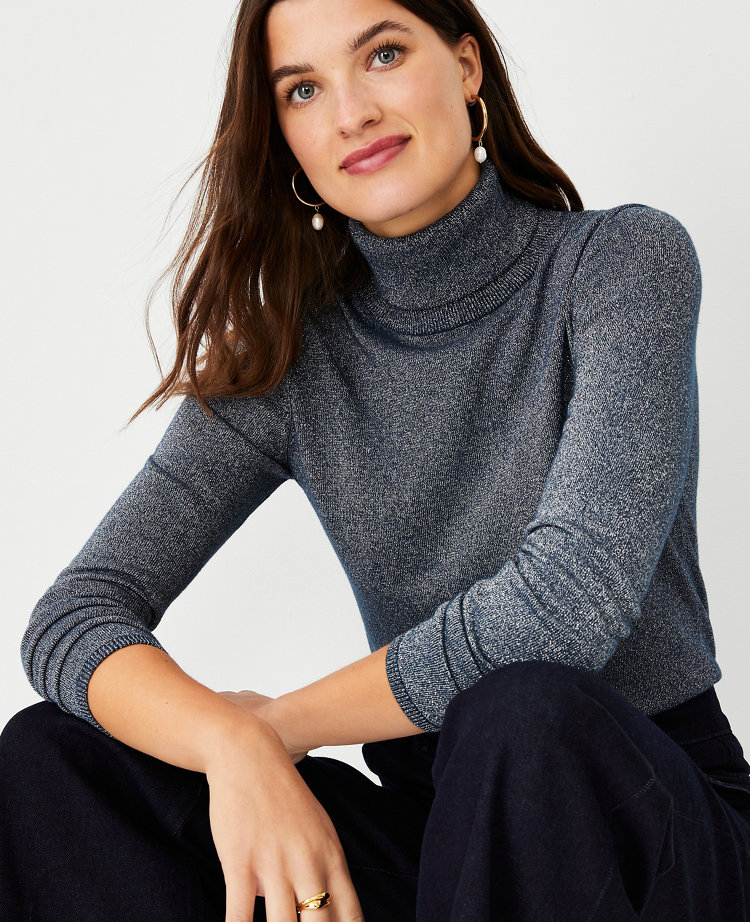 Petite Sparkle Turtleneck Sweater