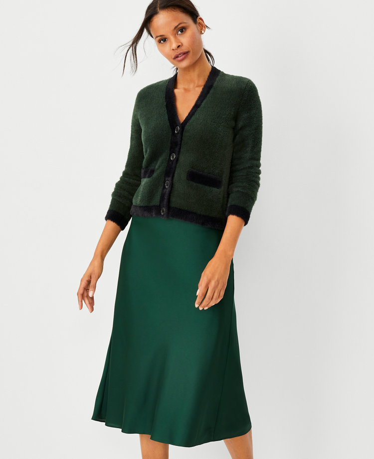 Fuzzy on sale green cardigan