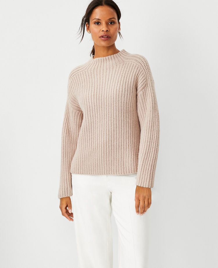 Mock neck 2025 ribbed sweater