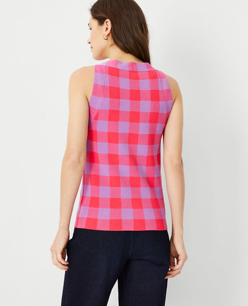 Gingham Plaid Sweater Shell
