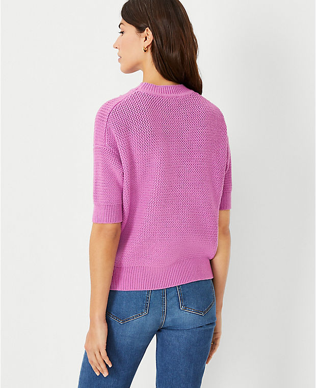 Geo Stitch Elbow Sleeve Sweater