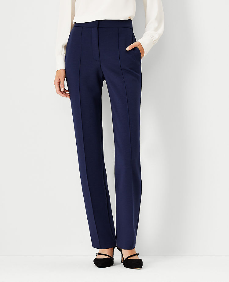 The Petite Sophia Straight Pant in Double Knit