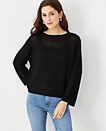 Mesh Stitch Relaxed Sweater carousel Product Image 3